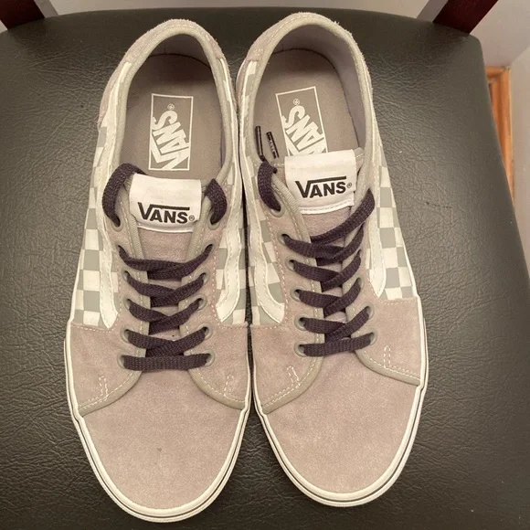 Vans Old Skool Checkerboard Sneakers Men’s Size 9 Women's Size 10.5 Gray - Picture 2 of 5